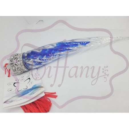 Corno vetro murano blu gr.