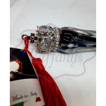 Corno vetro murano nero  gr.