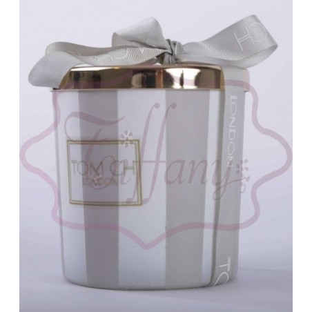 Candela a strisce bianca e...