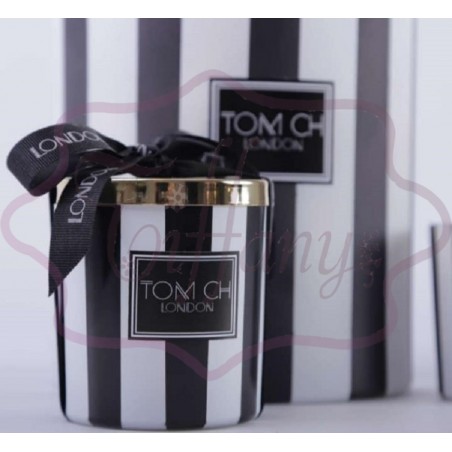 Candela a strisce bianca e...