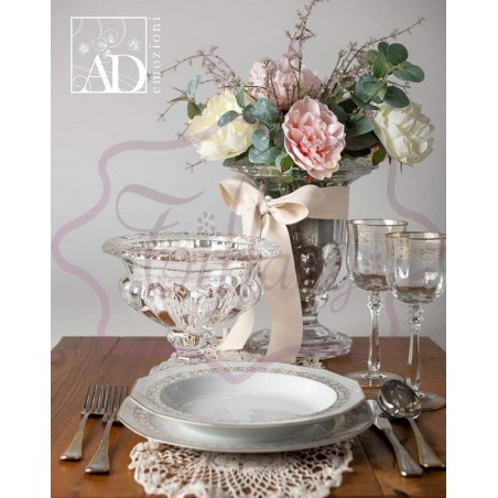 Vaso vetro gr. con fiori...